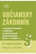 Občiansky zákonník s rozsiahlym komentárom a judikatúrou po poslednej novele vykonanej zákonom NR SR č. 477/2008 Z.z.:Kolektív autorov (4.dopl. vyd.) Cena: 23,49€
